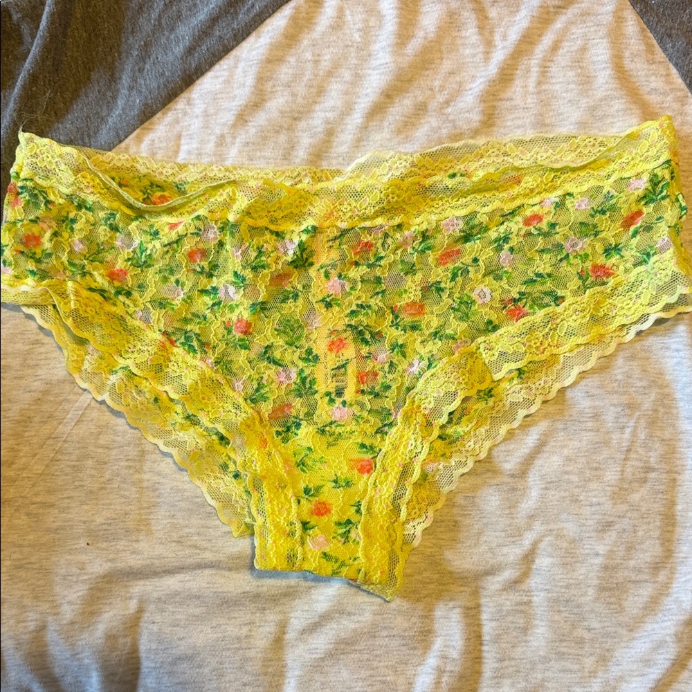 Victoria's Secret Yellow Floral Lace Panty